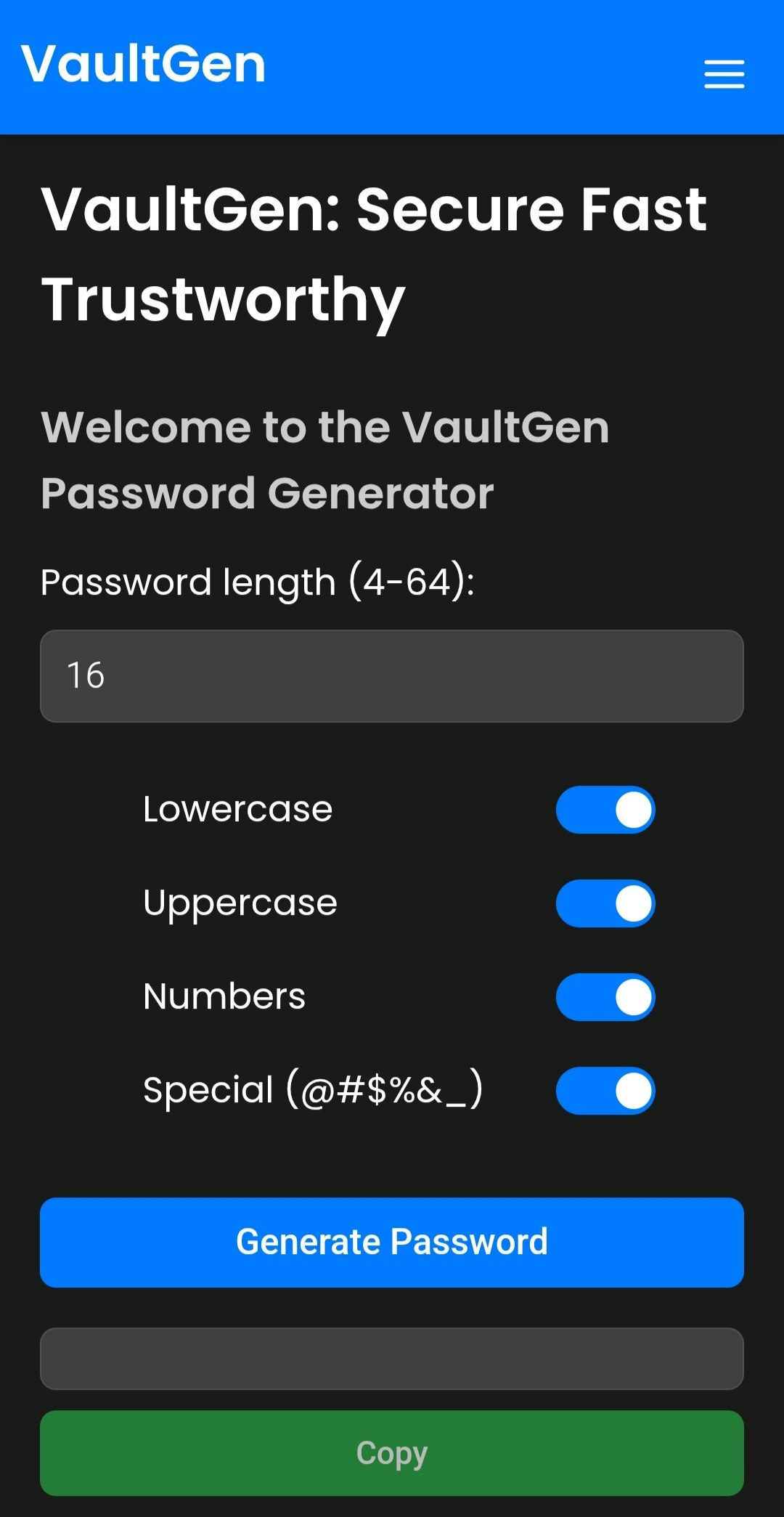Vaultgen - Generatore di password sicuri gratuiti e controllo della violazione media 3
