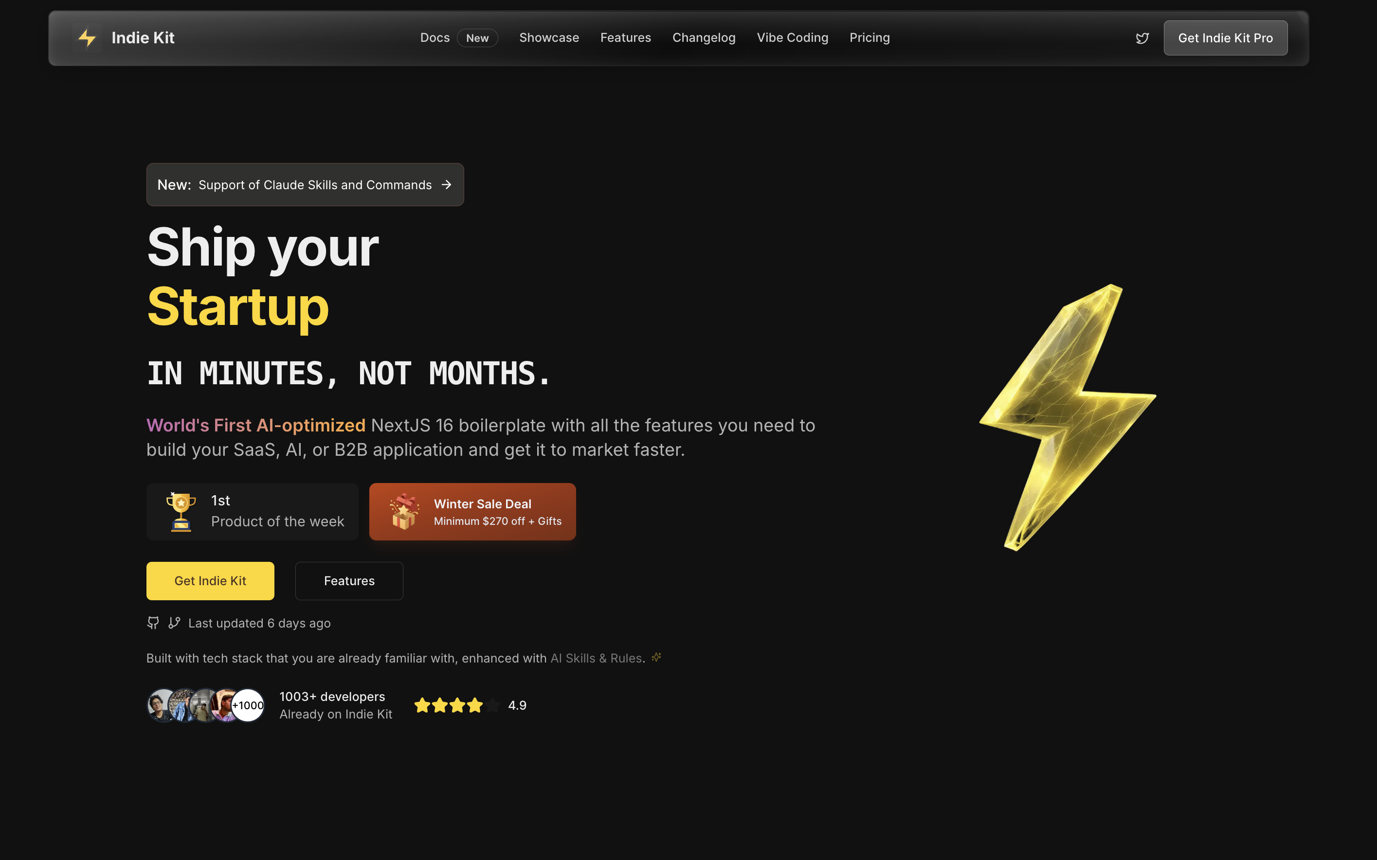 Indie Kit + AI Rules - Main product screenshot demonstrating key features and user interface