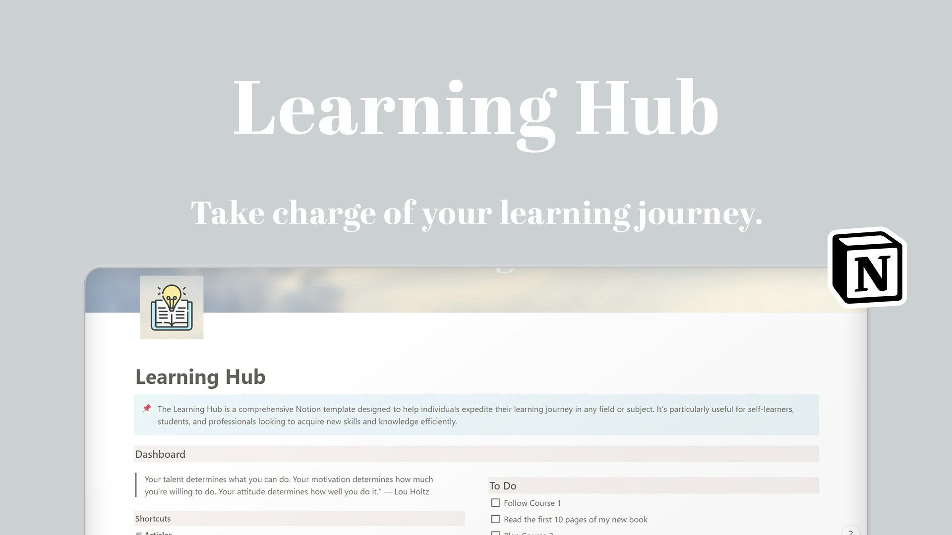 Learning Hub Notion Template gallery image