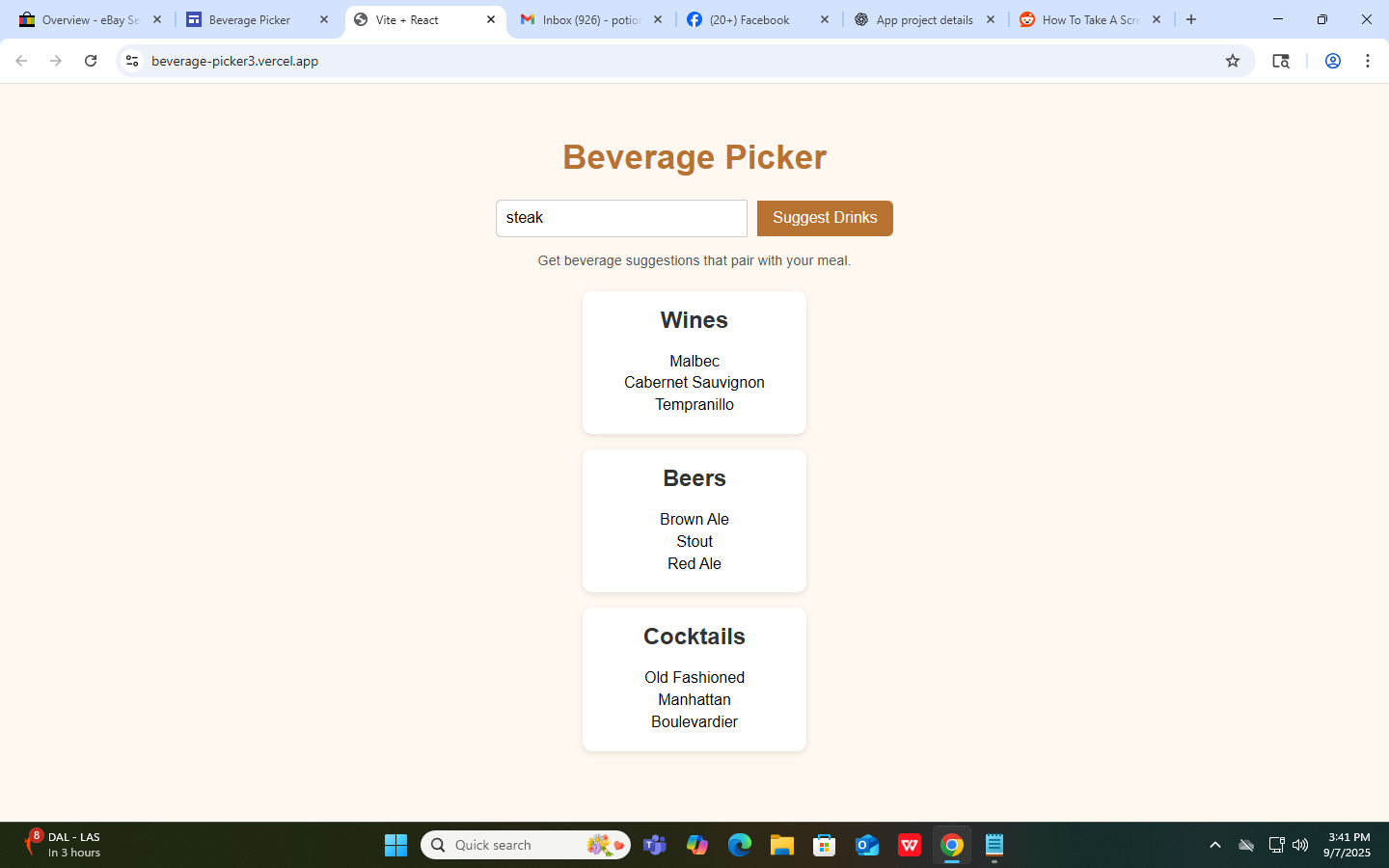 Beverage Picker