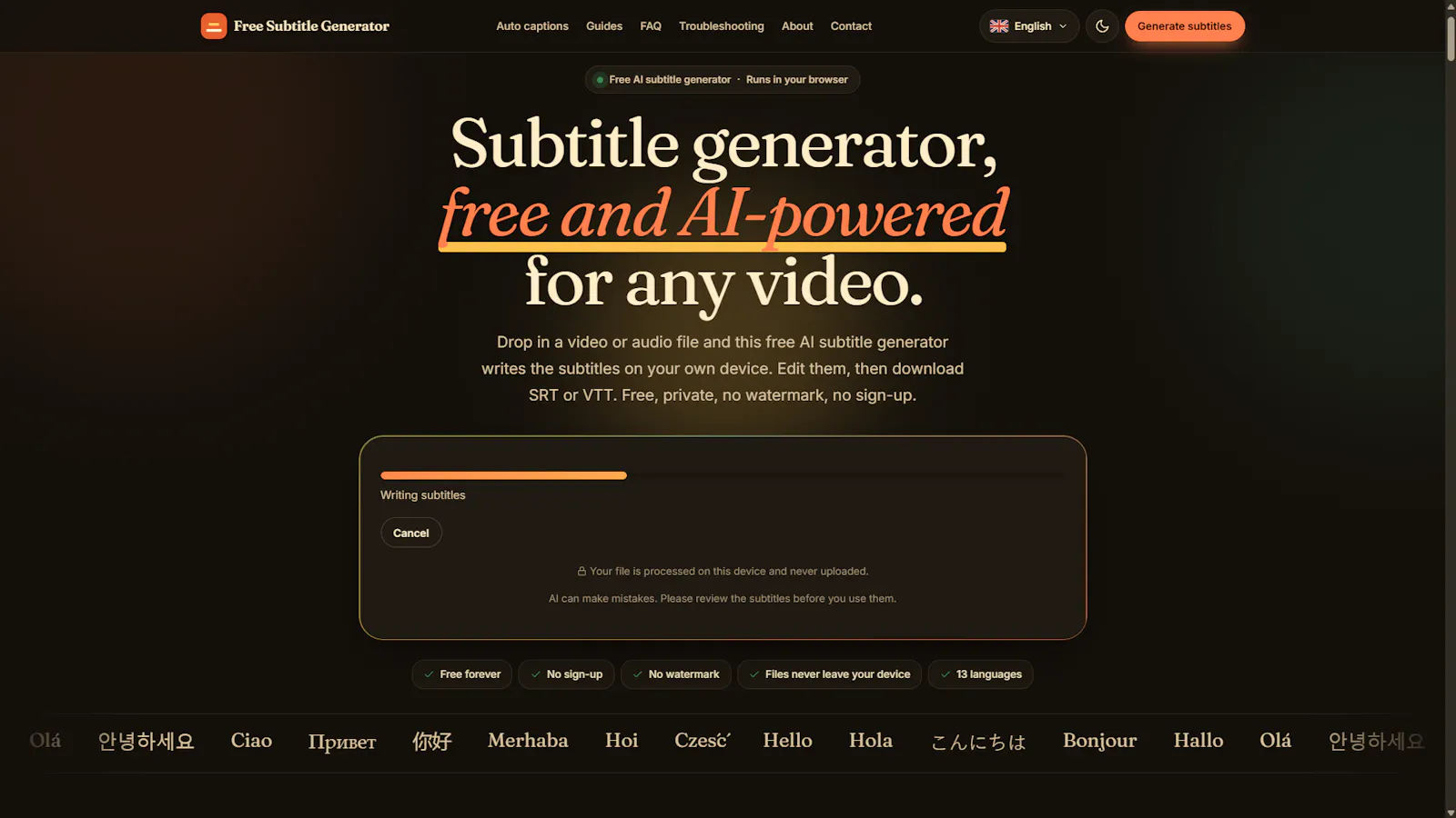 Free Subtitle Generator screenshot 4
