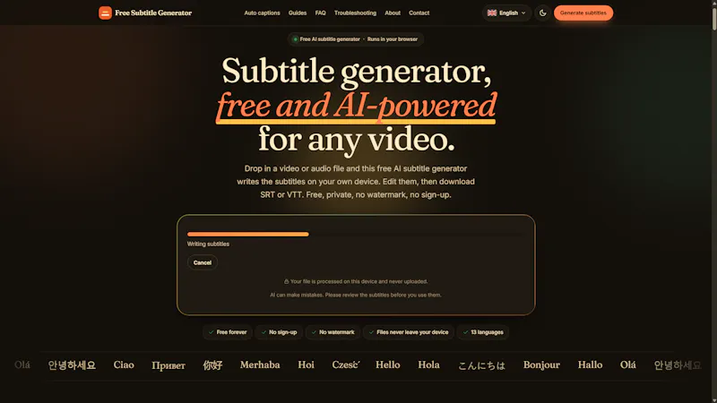 Free Subtitle Generator screenshot 4