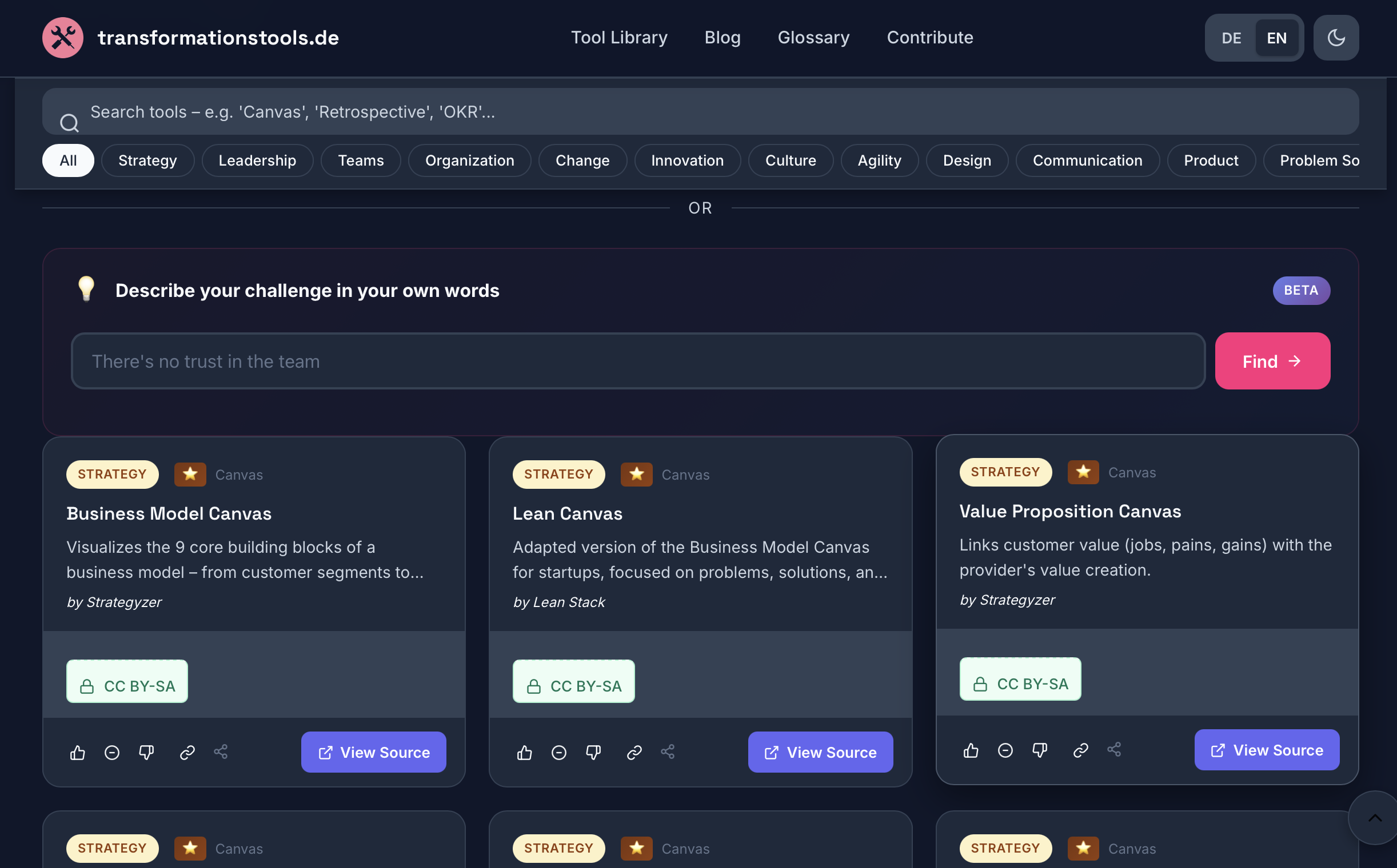 Transformationstools - Screenshot 3 showing product features and functionality
