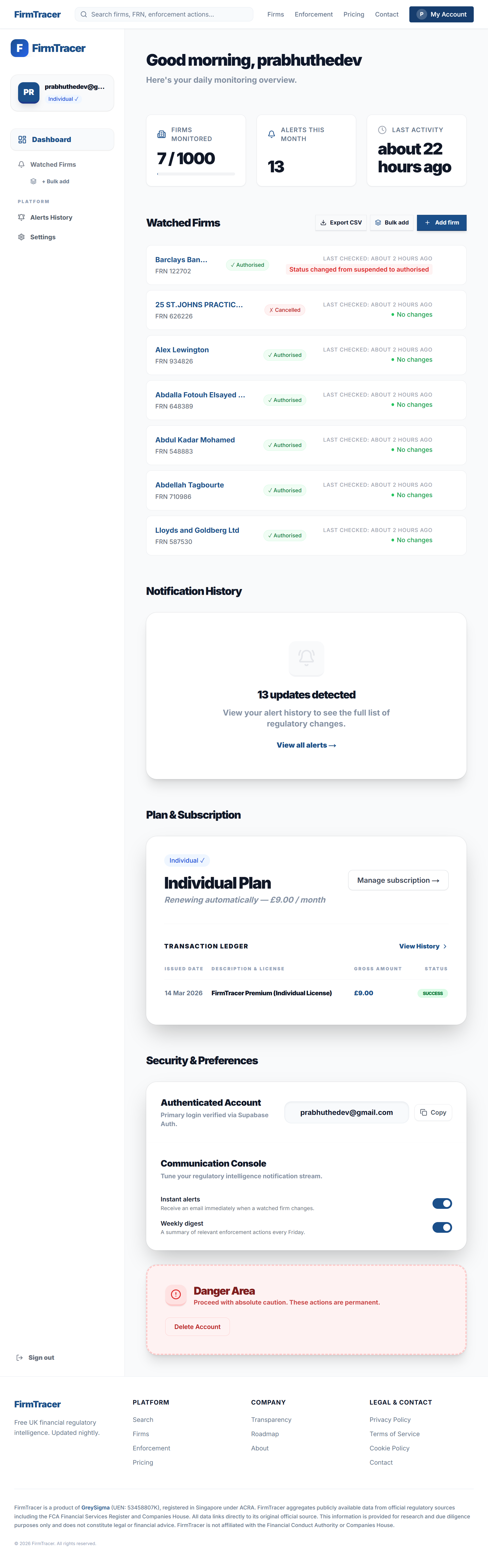 FirmTracer — UK Regulatory Intelligence gallery image