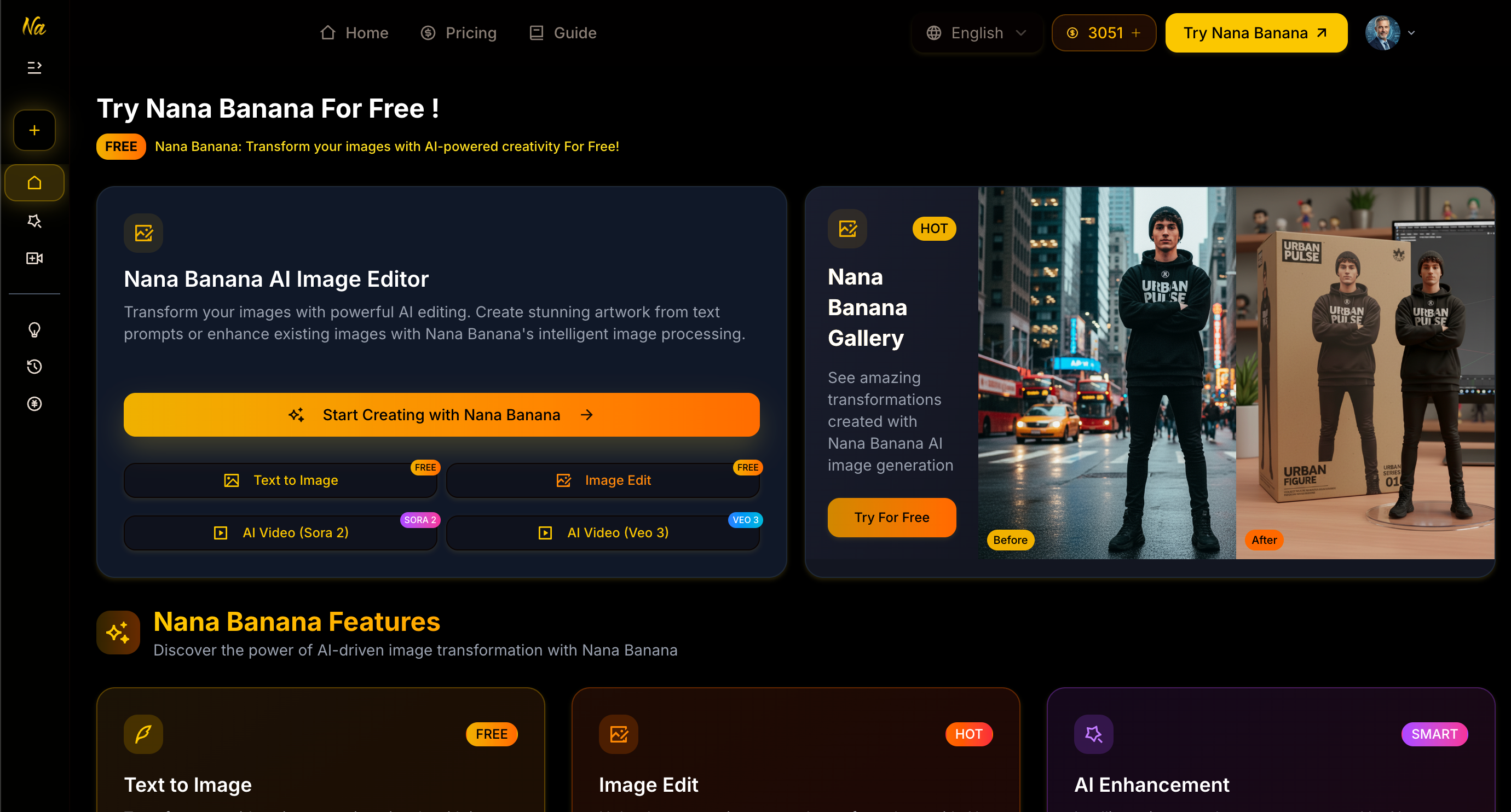 nanaimage.ai - Main product screenshot demonstrating key features and user interface