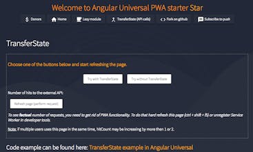 Angular Universal PWA with serverless support (starter/boilerplate) gallery image