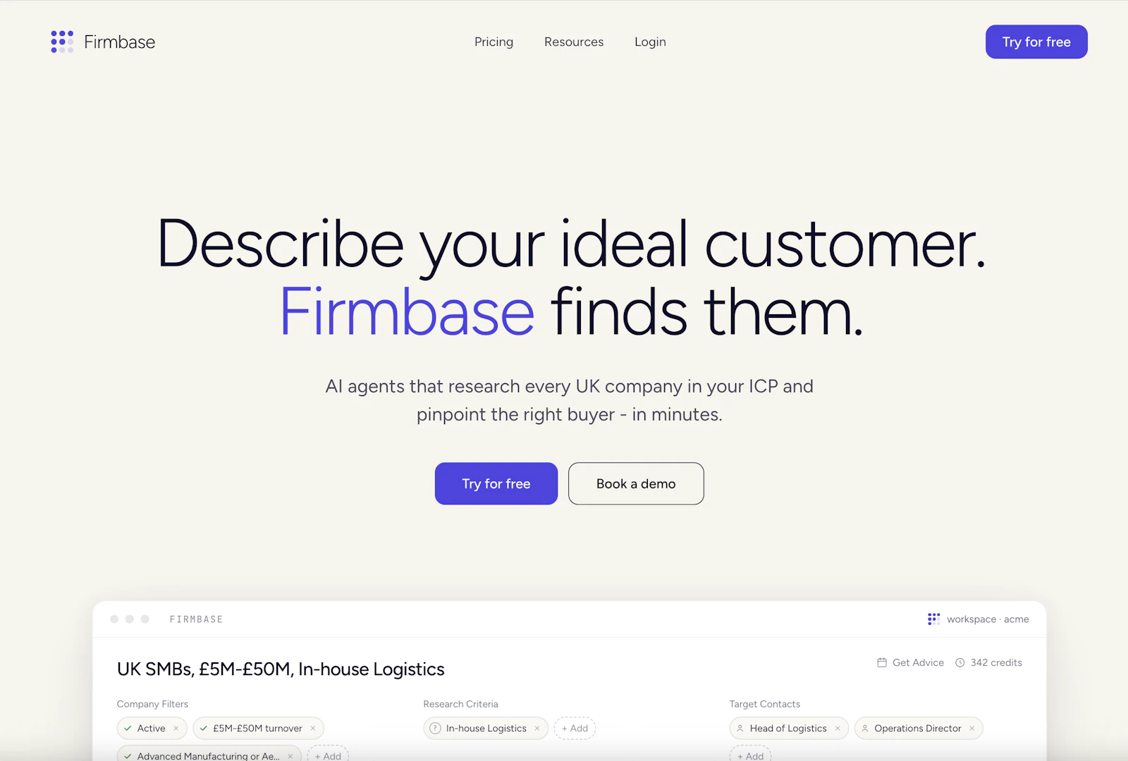 Firmbase: Claude for UK B2B prospecting screenshot 2