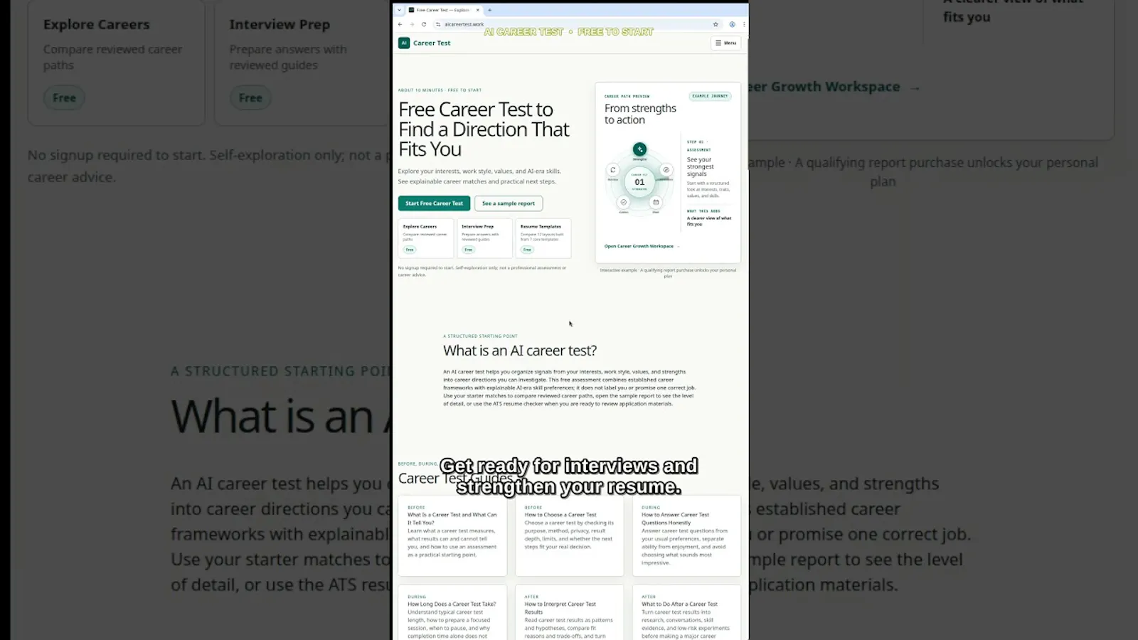 AI Career Test screenshot 1 (video preview)