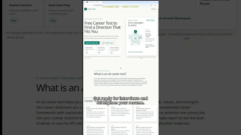 AI Career Test screenshot 1 (video preview)