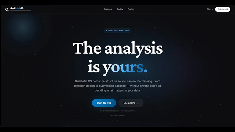 QualIntel OS screenshot 1 (video preview)
