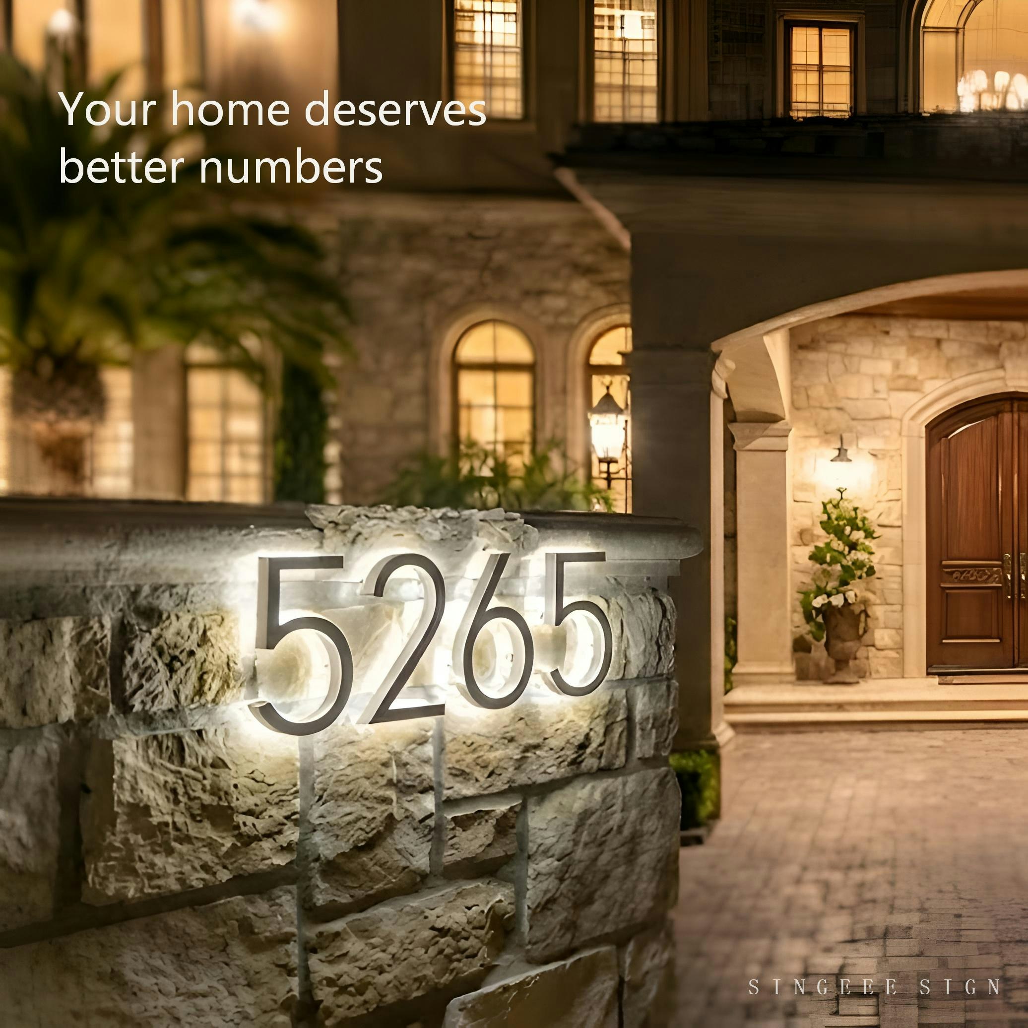 Singeee Solar Backlit LED House Number gallery image