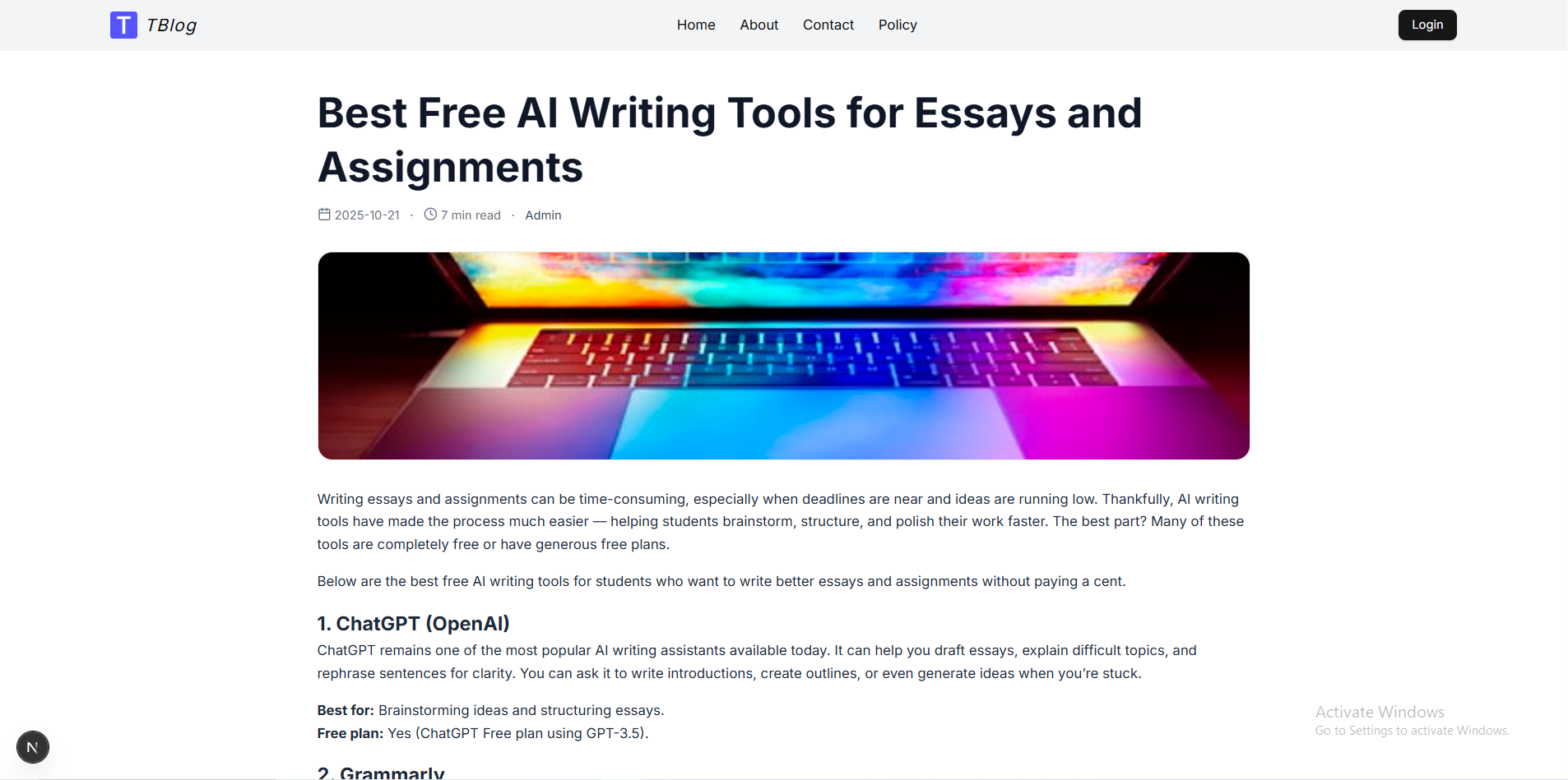 Telex Blog Starter Kit gallery image