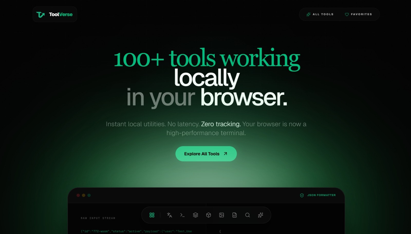 ToolVerse - Main product screenshot demonstrating key features and user interface