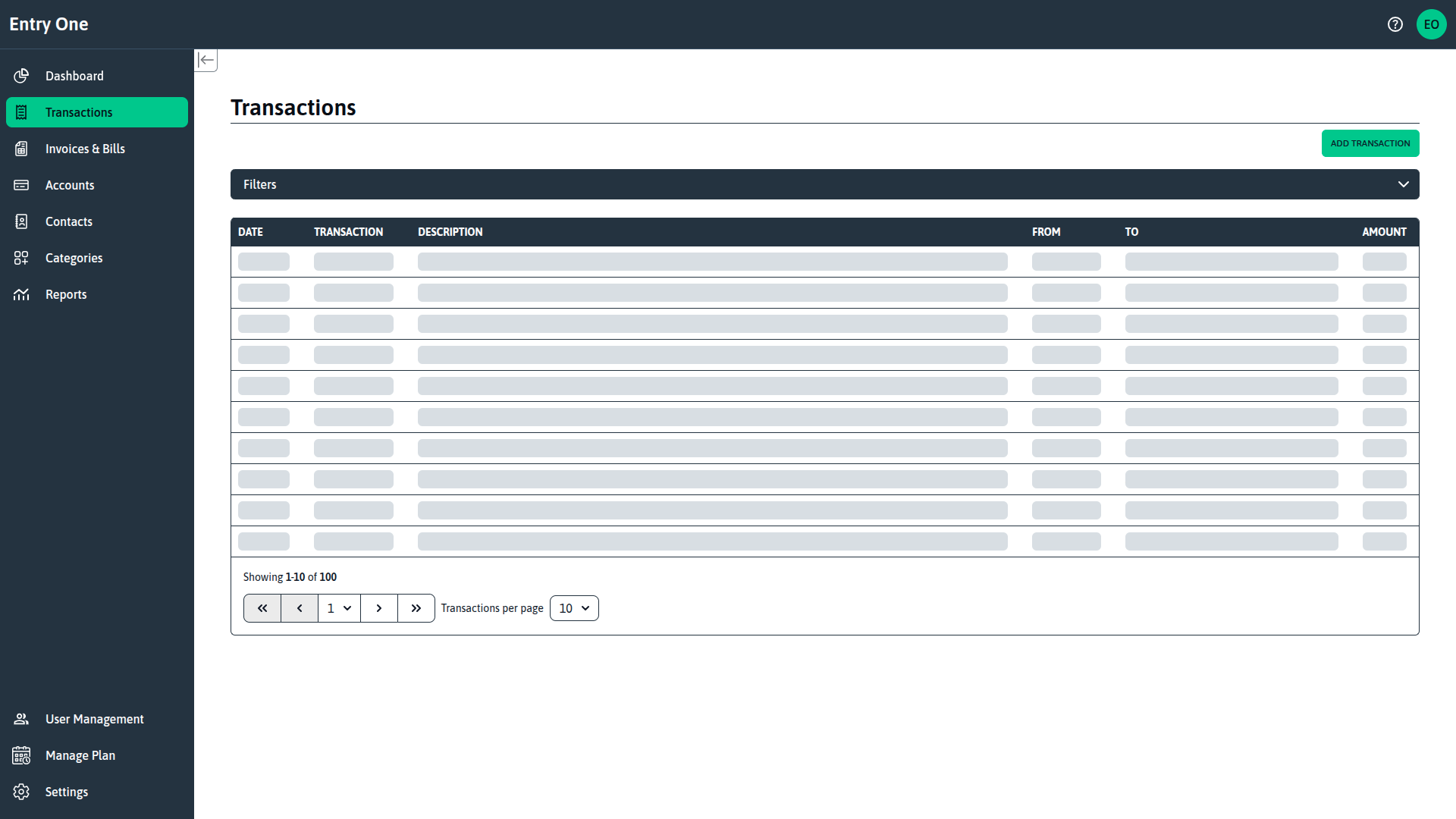 Entry One - Main screenshot showing features and interface