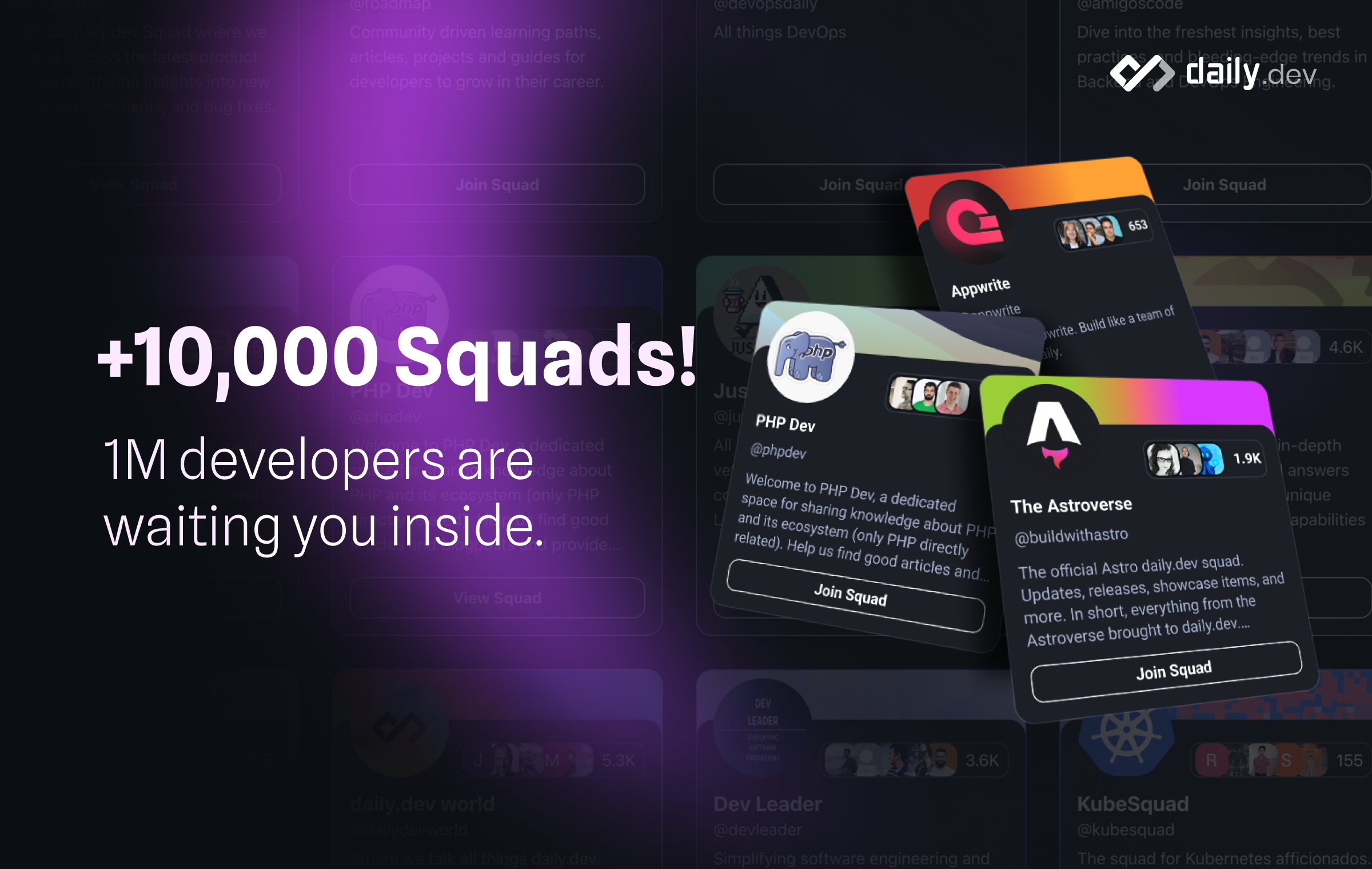Daily.dev Squads - Создайте сообщество разработчиков, где разработчики уже тусуются медиа 5