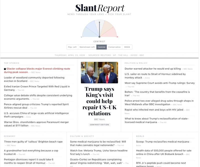 SlantReport screenshot 1