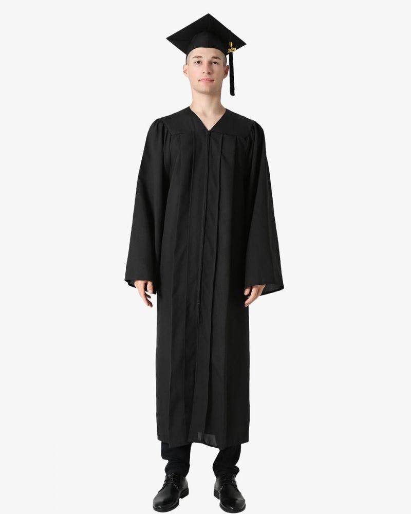 Economy Bachelor Grad Cap Gown Hood Set media 1