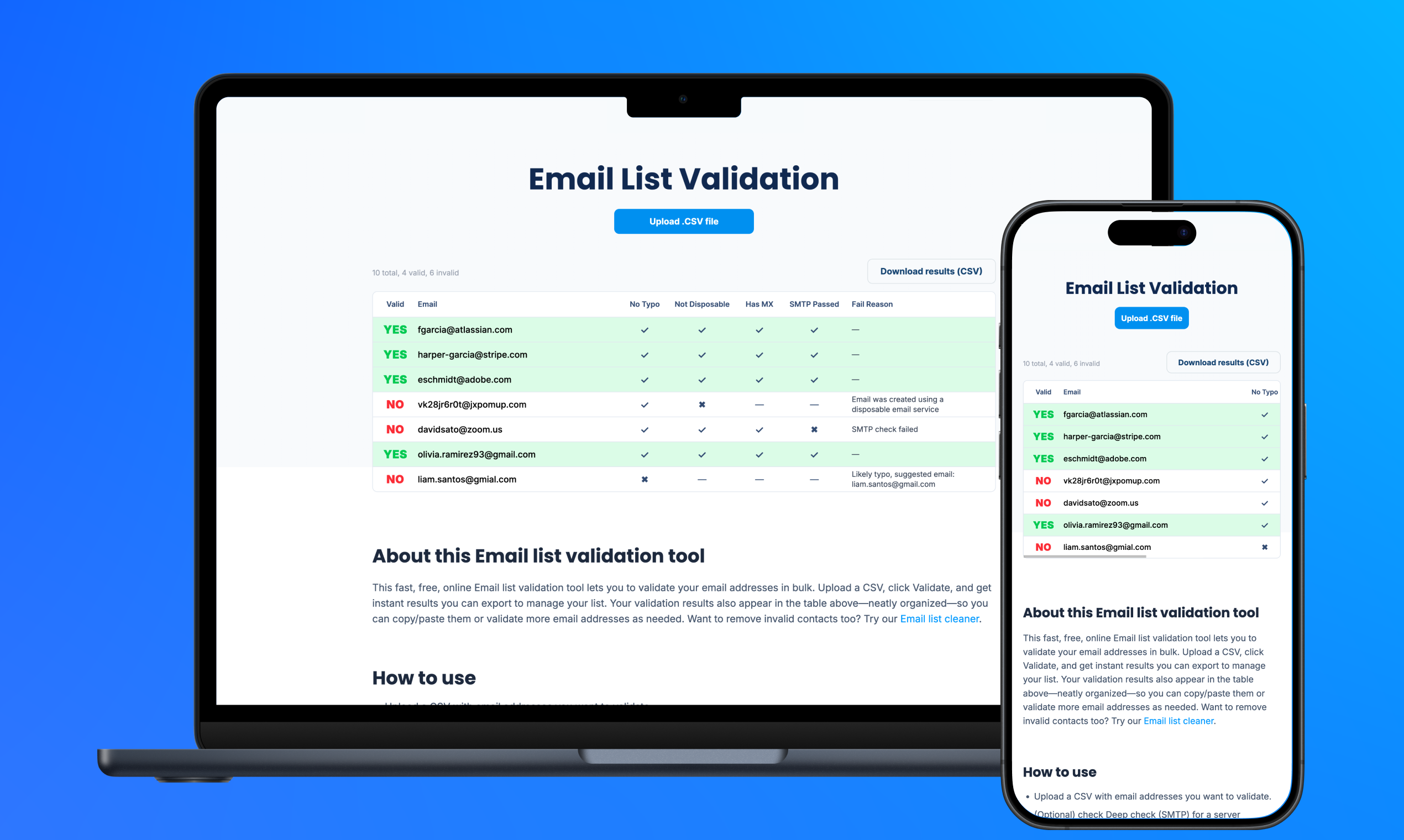 Média Validateur de la liste des e-mails - GRATUIT - Valider votre liste de diffusion en ligne (DNS / MX / SMTP vérifie plus) 2