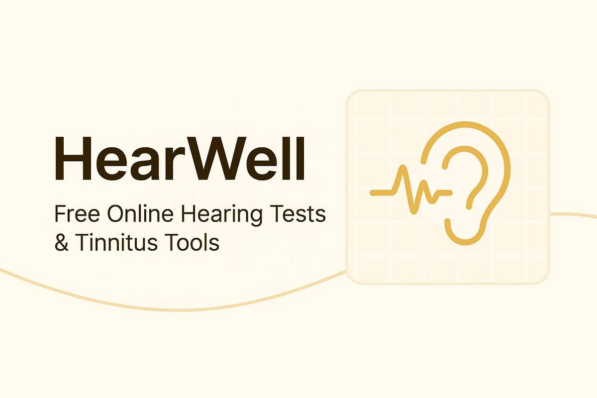 HearWell - Free Hearing Health Tools - Product Hunt launch logo and brand identity
