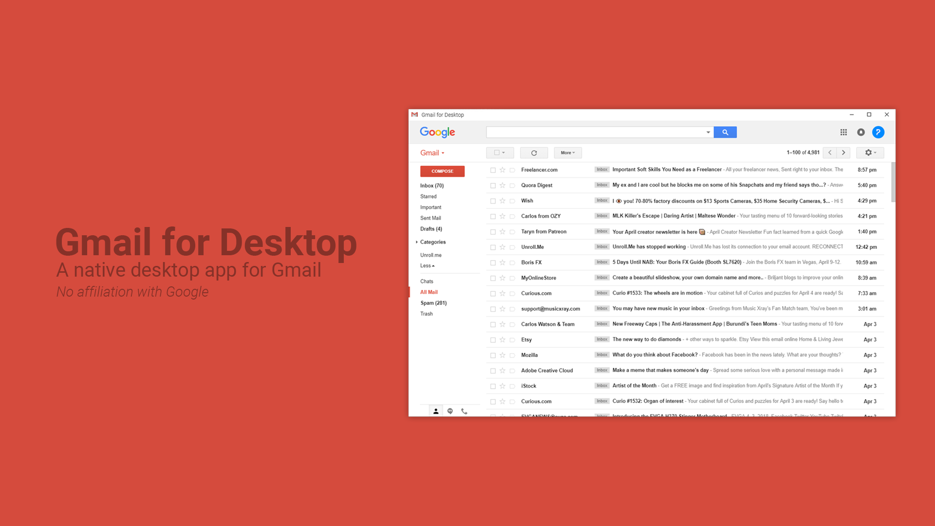 Gmail for Desktop (Unoffical) gallery image