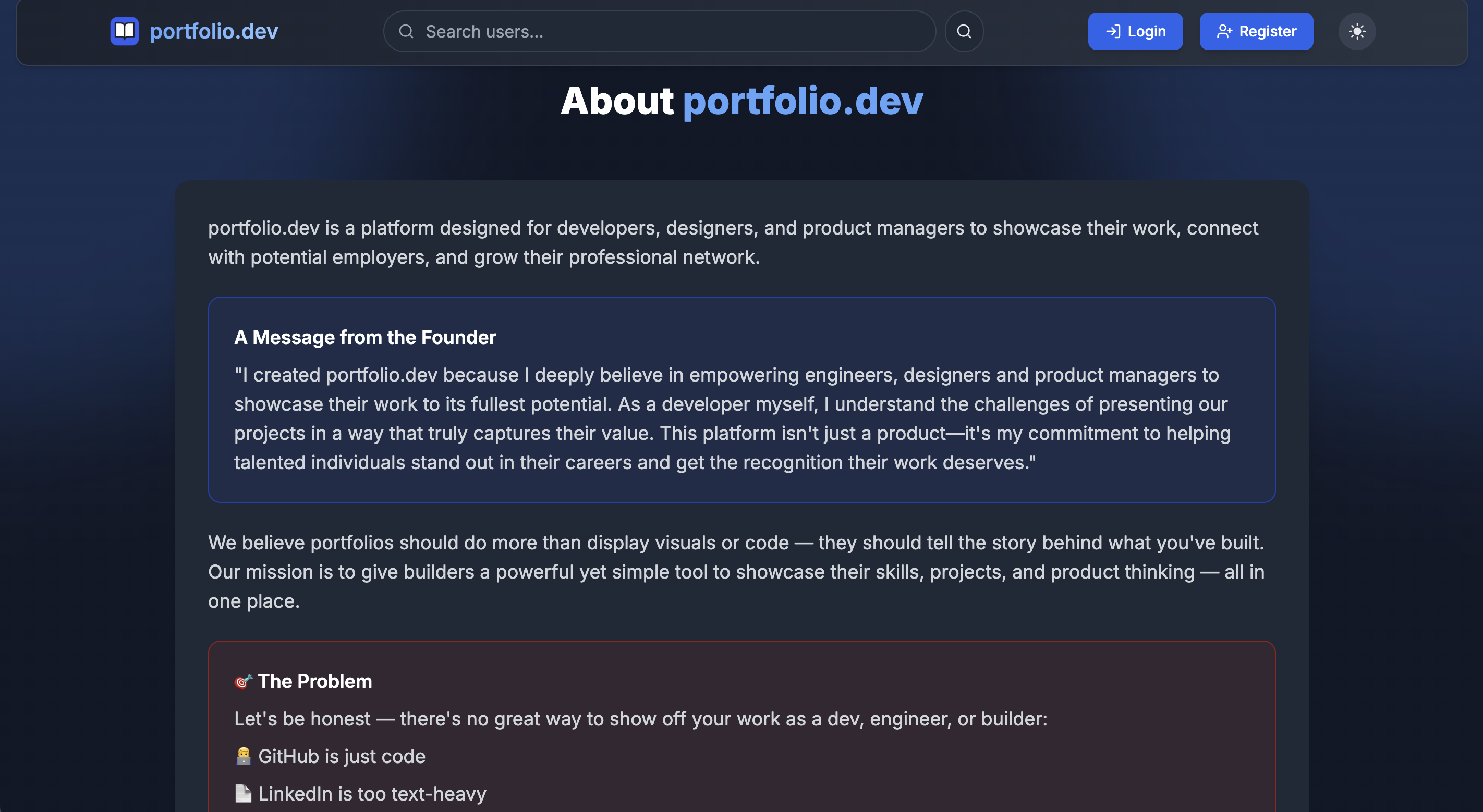 portfolio.dev - สร้างขึ้นเพื่อแสดงสิ่งที่คุณสร้าง media 2