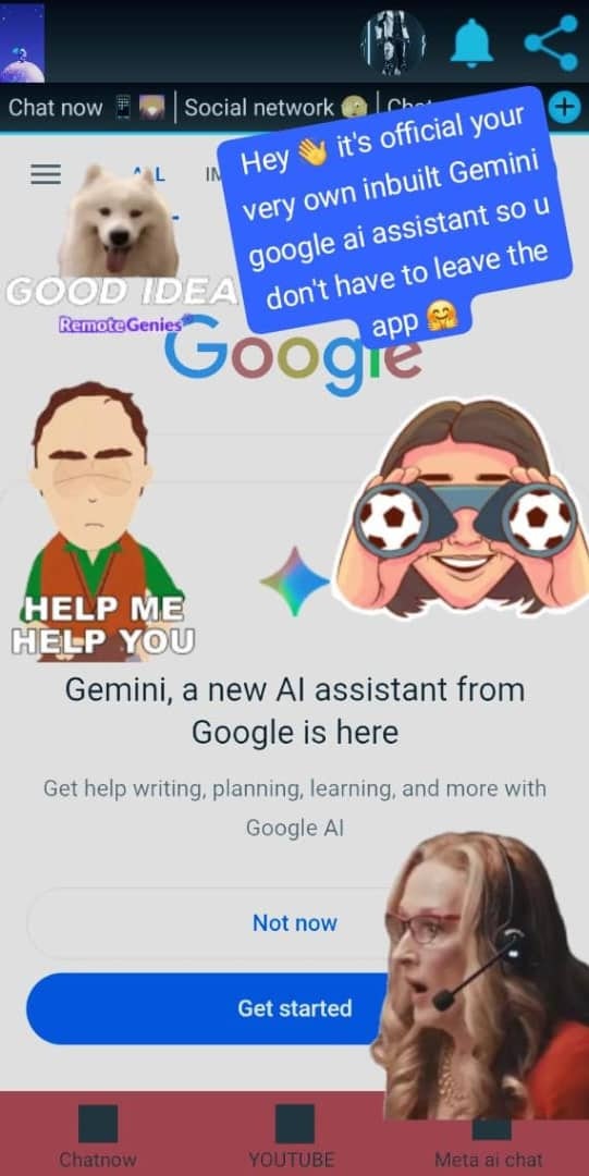 Media Chatme 2 - Chatme 2 "Satu aplikasi untuk YouTube, Spotify, Social, AI, & Chat." 10