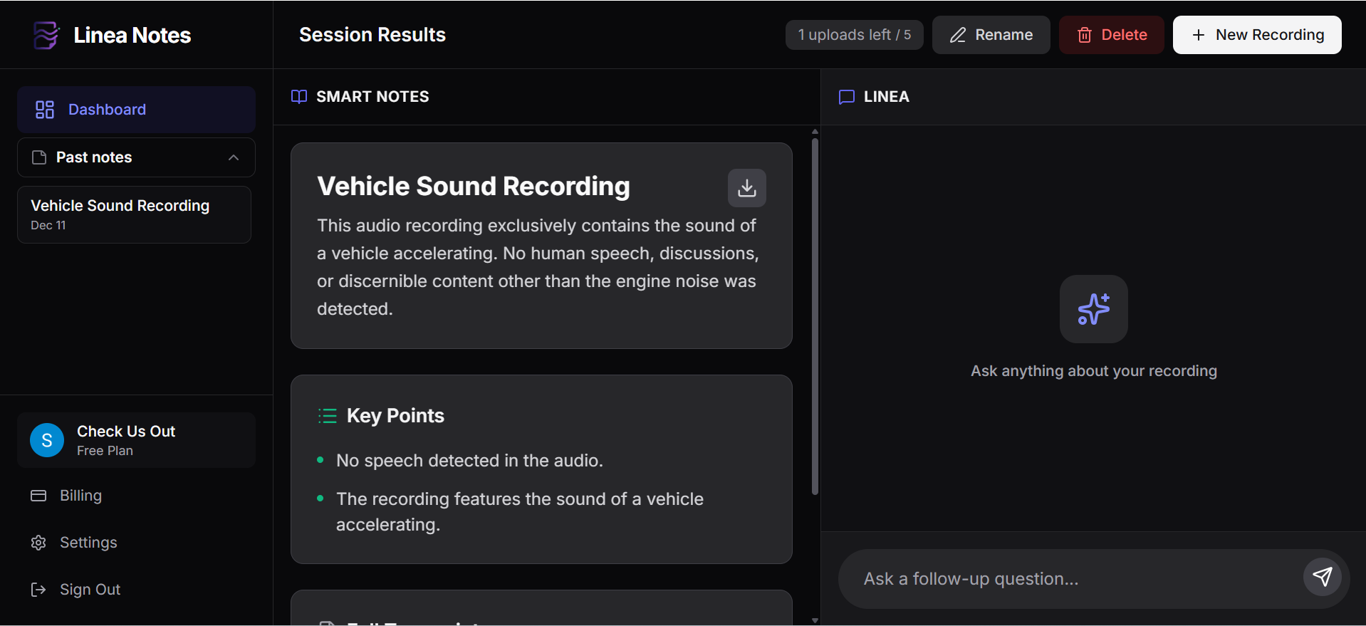 Linea Notes - Screenshot 3 showing product features and functionality