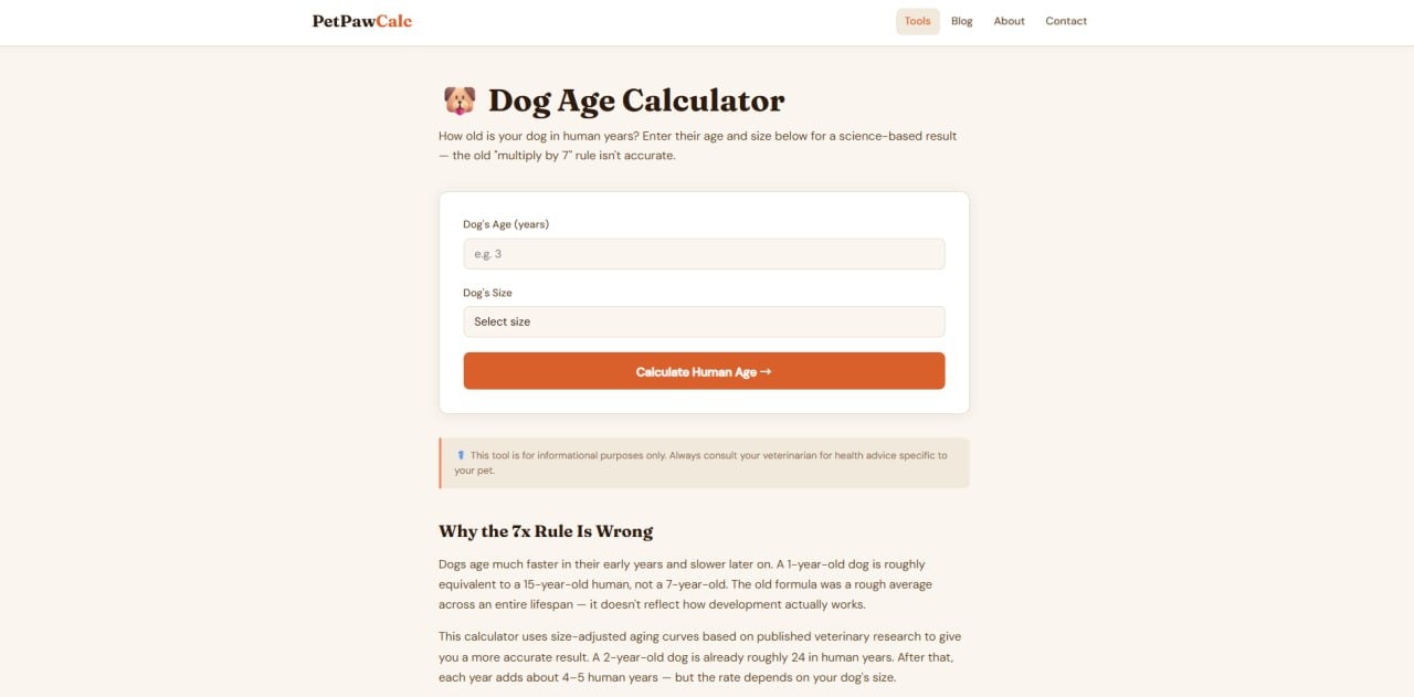 PetPawCalc — Free Pet Calculators gallery image