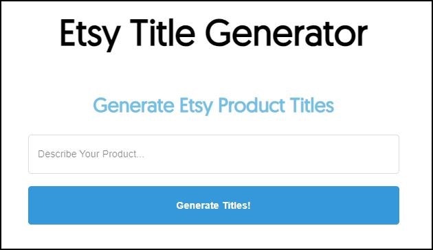 وسائط مولد العنوان Etsy - توليد عناوين منتج Etsy لزيادة نجاحك إلى الحد الأقصى 2