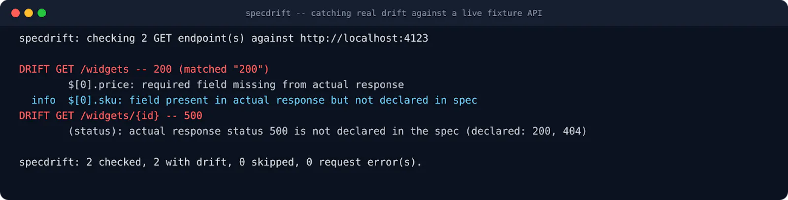 SpecDrift screenshot 2