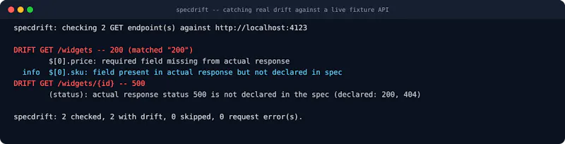 SpecDrift screenshot 2