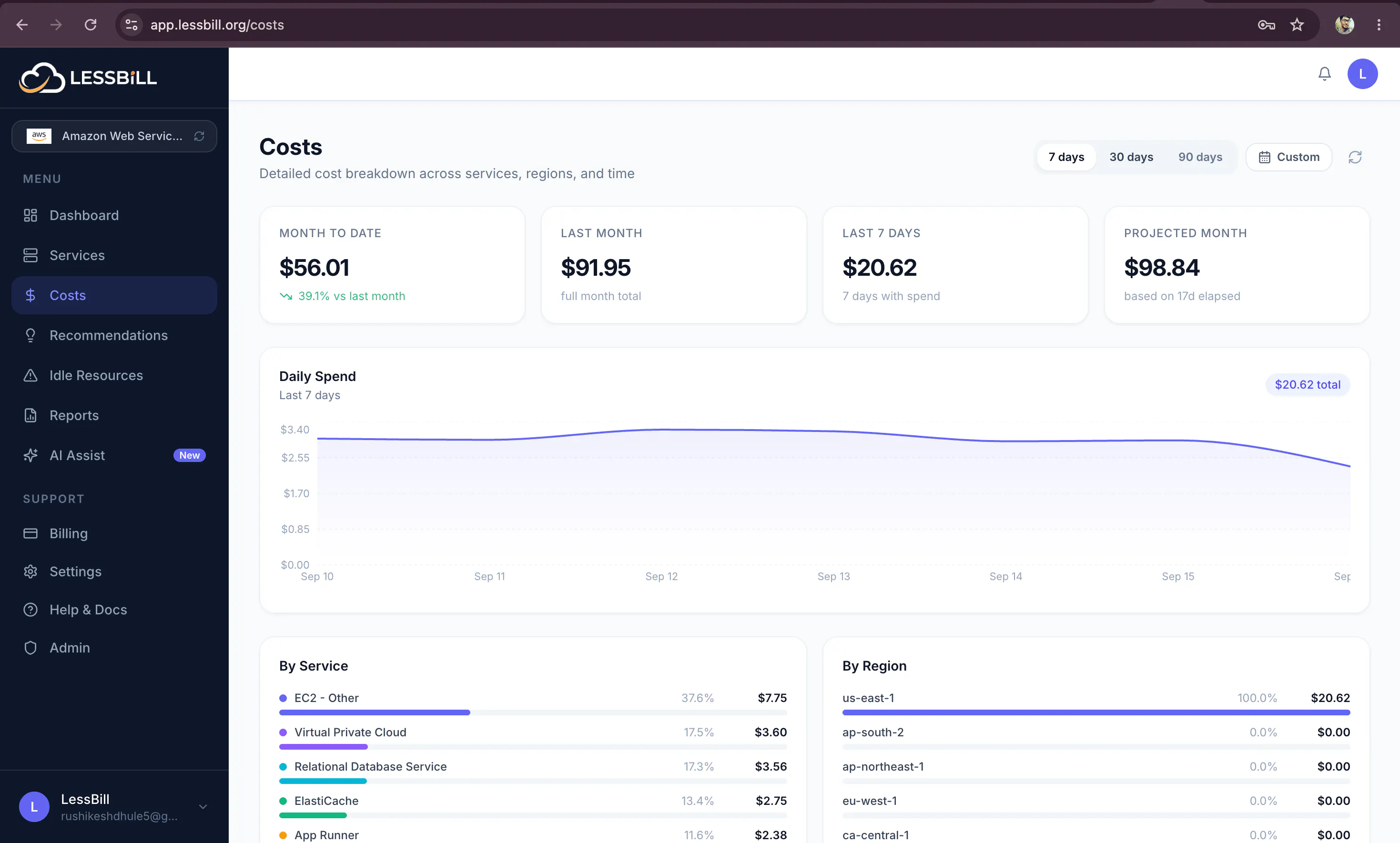 LessBill - AI Cloud Cost Engineer 截图 4