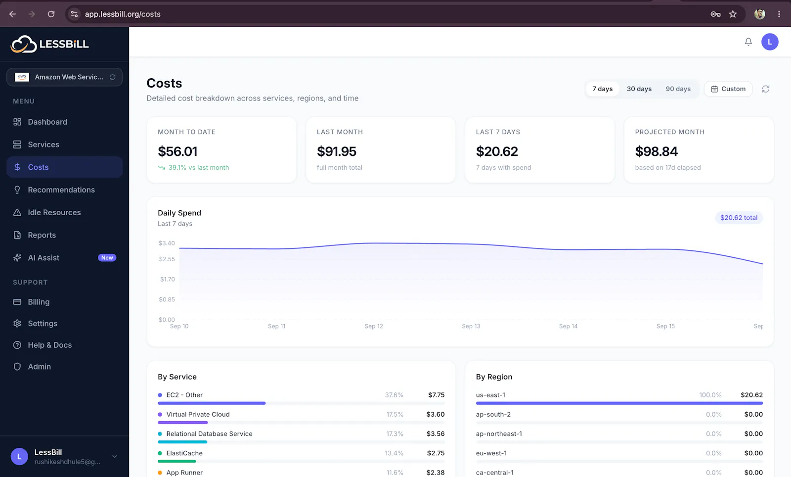 LessBill - AI Cloud Cost Engineer screenshot 5