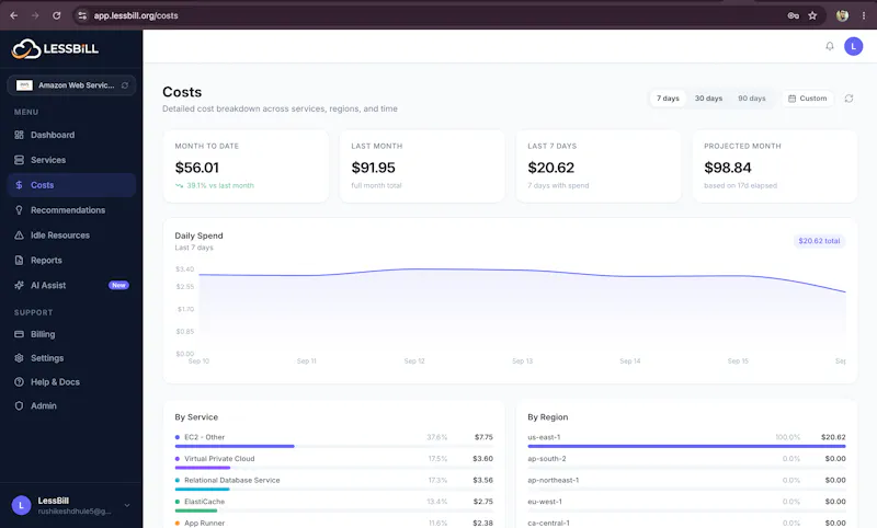 LessBill - AI Cloud Cost Engineer screenshot 5