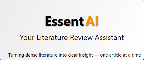 EssentAI - Main product screenshot demonstrating key features and user interface