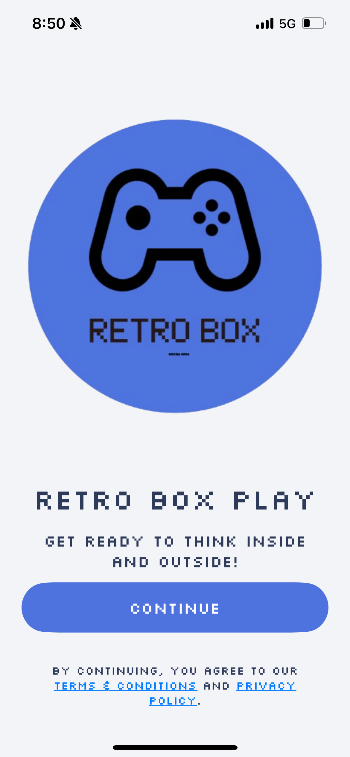 Retro box play logo