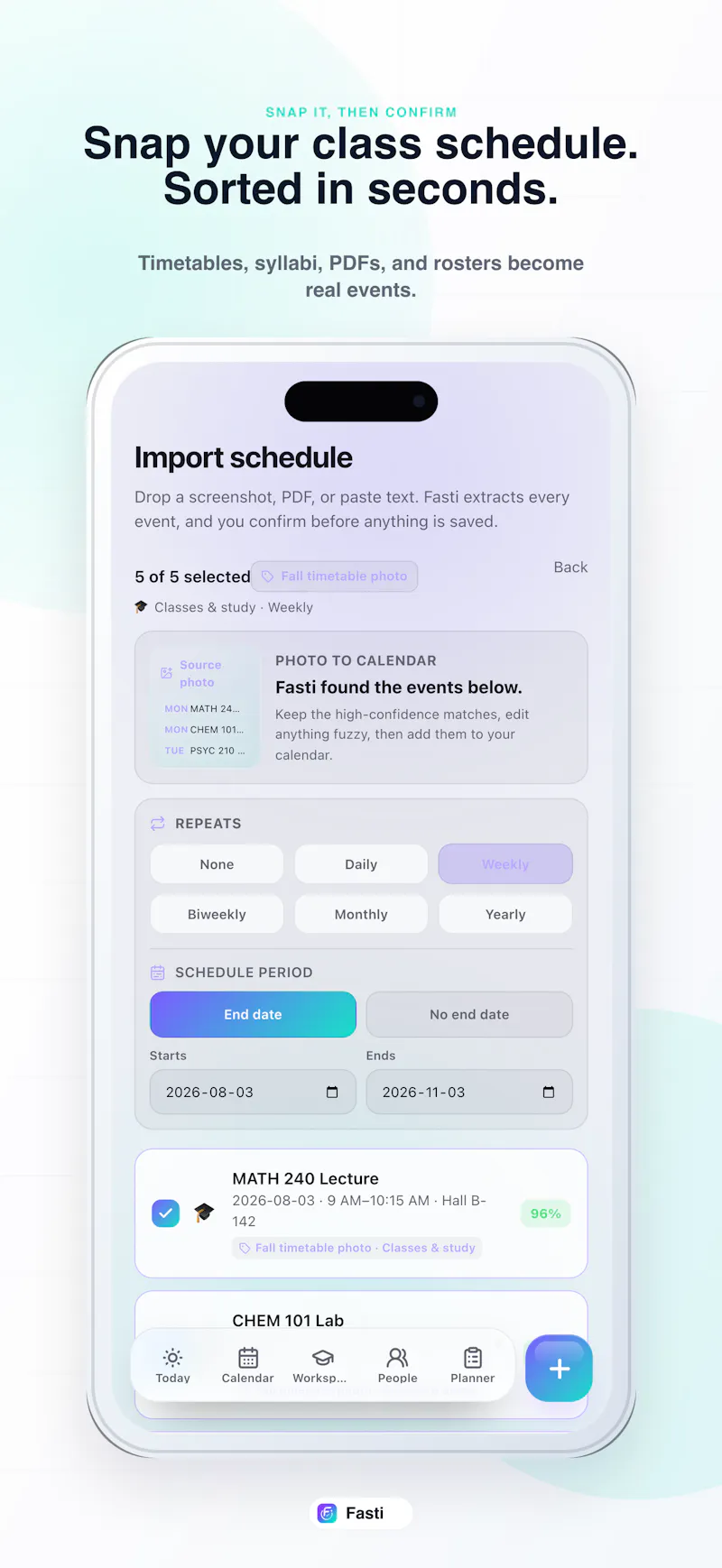 Fasti: AI Student Planner screenshot 1