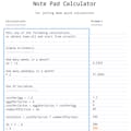 Note Pad Calculator