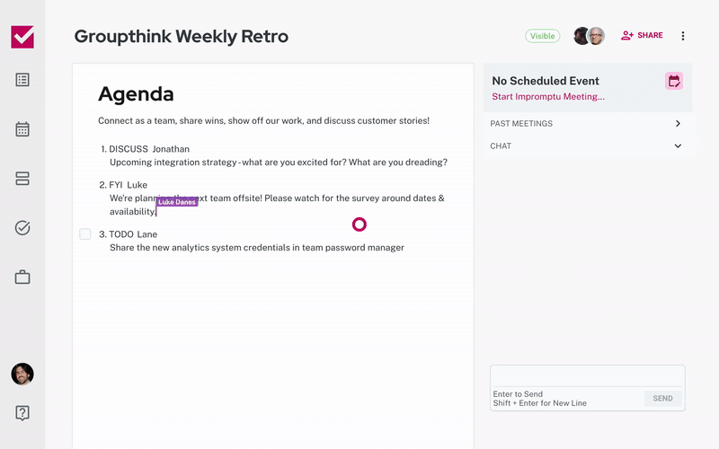 startuptile Groupthink-Automatic meeting agenda & notes shared instantly
