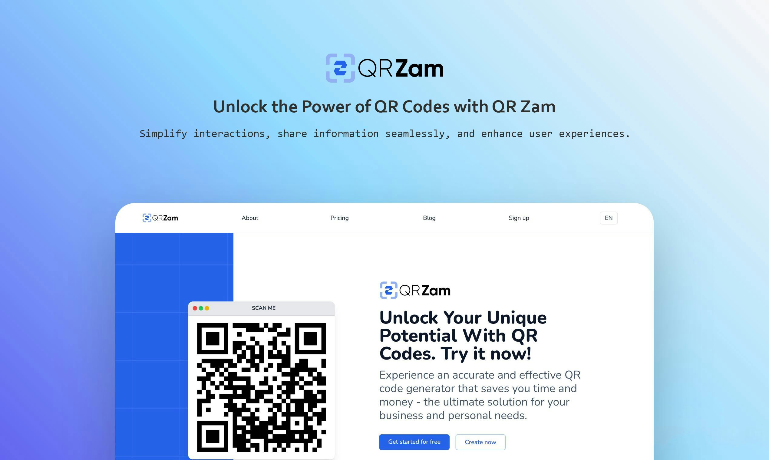 startuptile QR Zam-Unlock Your Unique Potential With QR Codes