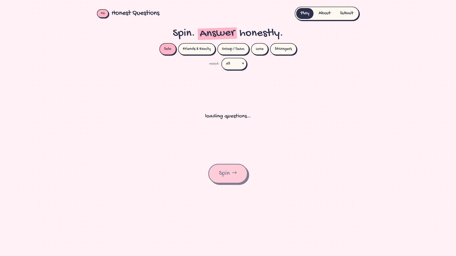 Honest Questions screenshot 1