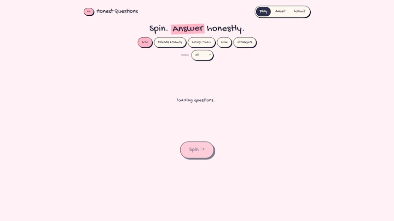 Honest Questions screenshot 1