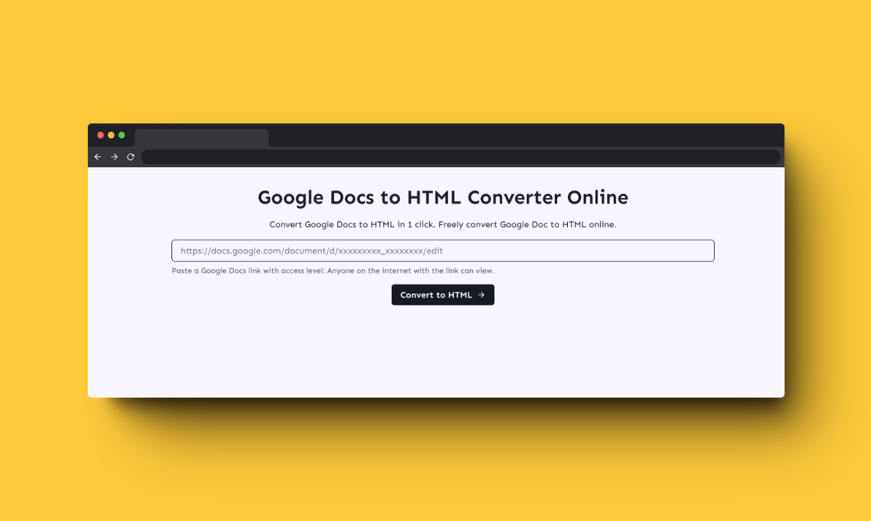 Media Chuyển đổi tài liệu của Google thành HTML trực tuyến - Xuất HTML sạch từ Google Docs trong 1 nhấp chuột 1