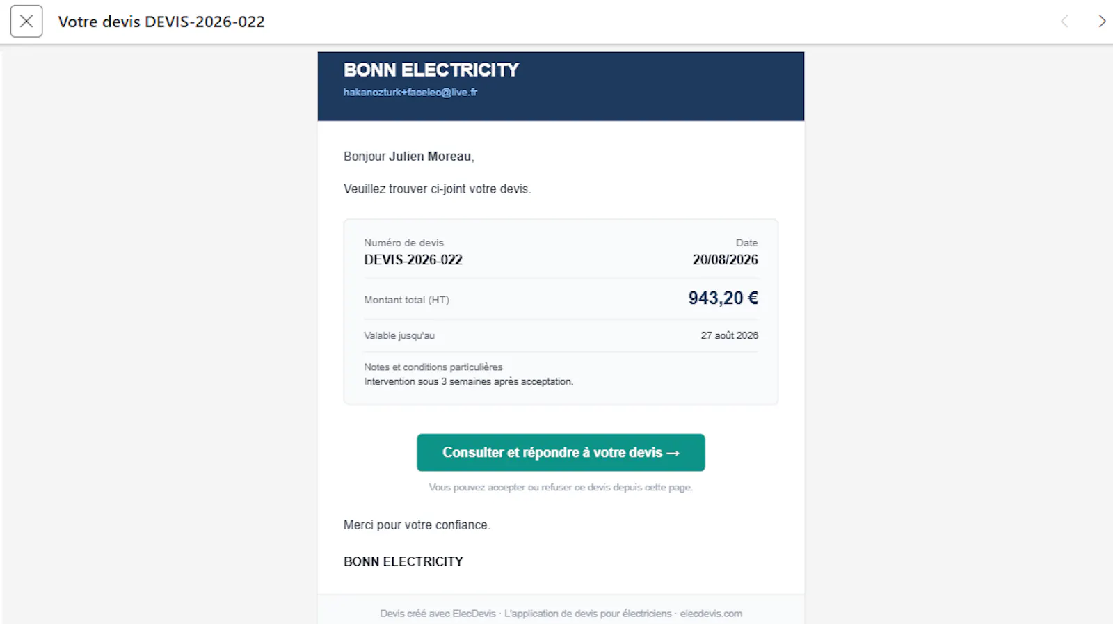 ElecDevis screenshot 2