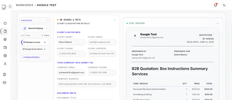 AutoQuote screenshot 2