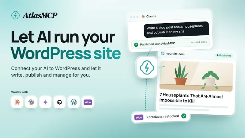 AtlasMCP: MCP Server for WordPress screenshot 1 (video preview)