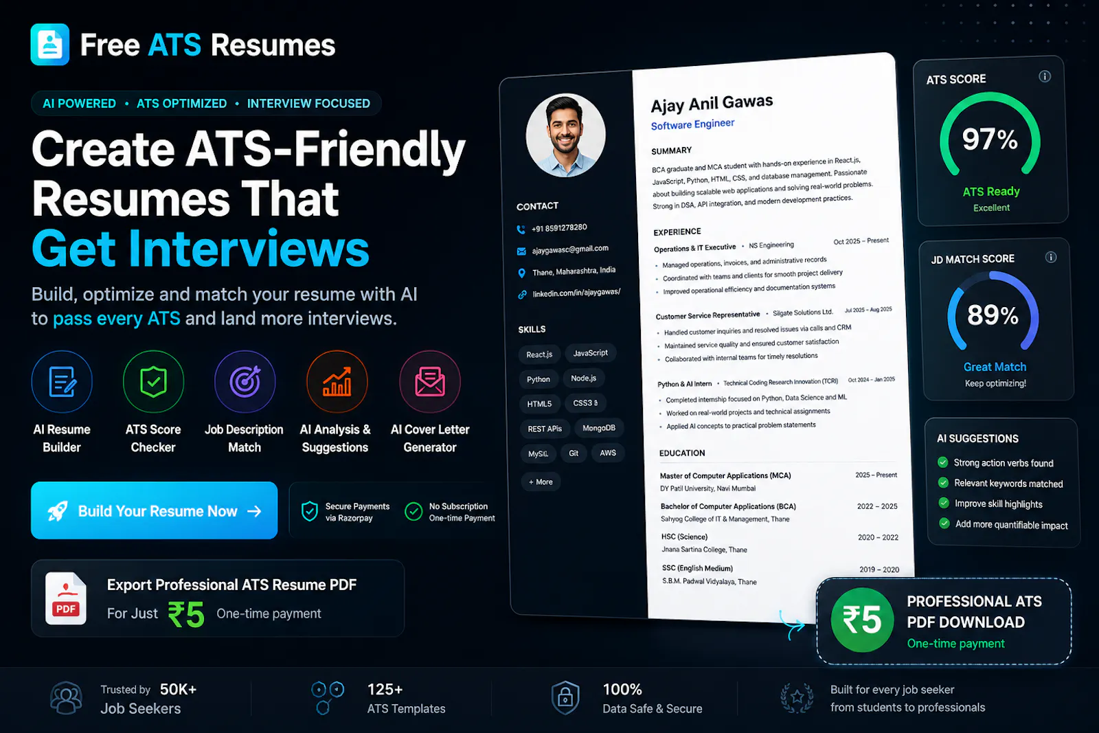 Free ATS Resumes screenshot 1