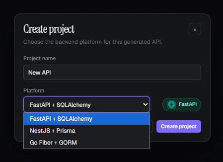 FastDev — API generator in minutes gallery image