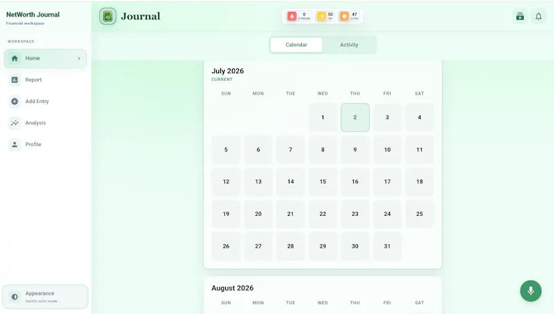 Networth Journal screenshot 1