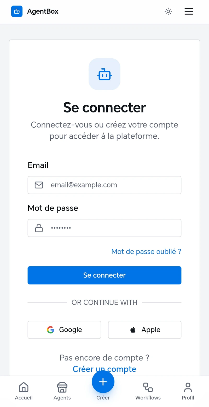 AgentBox — L'App Store des IA autonomes screenshot 1